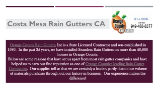 Costa Mesa Rain Gutters CA