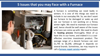 5 Issues that you may Face with a Furnace