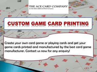 Custom Game Card Printing