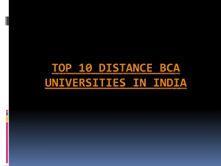 top 10 distance BCA Universities in india