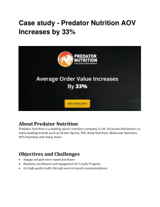 Case study - Predator Nutrition AOV Increases by 33%