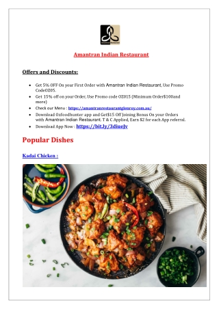 5%-Off - Amantran Indian Takeaway Restaurant Menu Melbourne, VIC