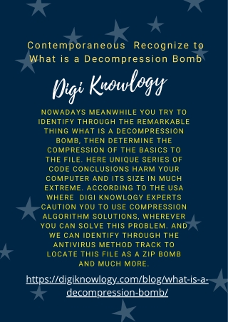 Contemporaneous  Recognize to What is a Decompression Bomb