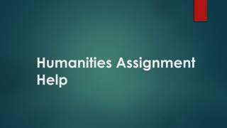 Humanities Assignment Help