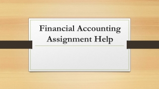 Financial Accounting Assignment Help
