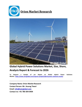 Global Hybrid Power Solutions Market Size | COVID-19 Impact Analysis | Forecast to 2026