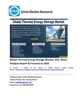 Global Thermal Energy Storage Market Trends, Size, Competitive Analysis and Forecast 2020-2026