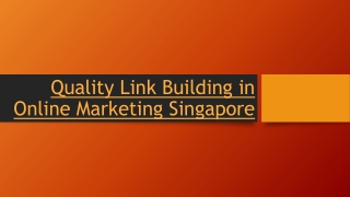 Link Building in Online Marketing Agency Singapore