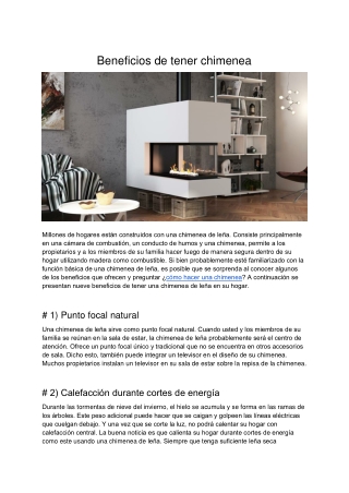 Beneficios De Tener Chimenea