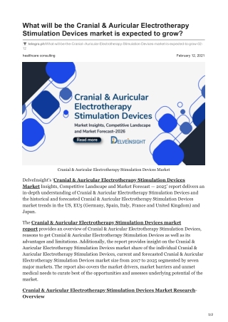 Cranial & Auricular Electrotherapy Stimulation Devices Market