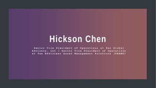 Hickson Chen - A Highly Organized Professional