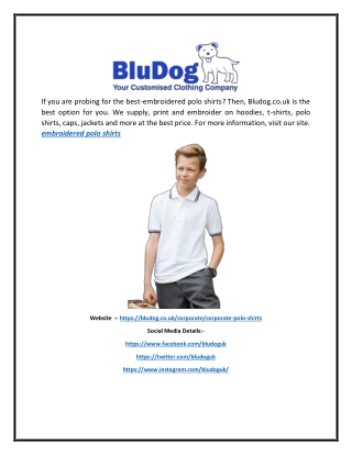 Online Embroidered Polo Shirts | BluDog