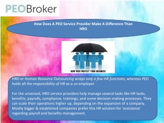 How Does A PEO Service Provider Make A Difference Than HRO