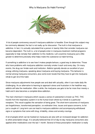 WhyIsMarijuanaSoHabitForming