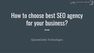 How to choose best SEO agency for your business?