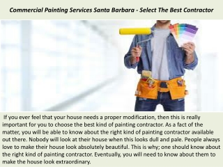 Commercial Painting Services Santa Barbara - Select The Best Contractor