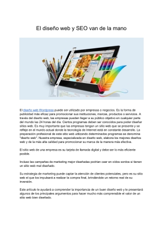 El Diseño Web Y Seo Van De La Mano