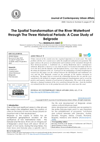 The Spatial Transformation of the River Waterfront through The Three Historical Periods: A Case Study of Belgrade