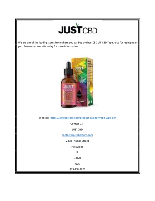 Best CBD Vape Oil | justcbdstore.com