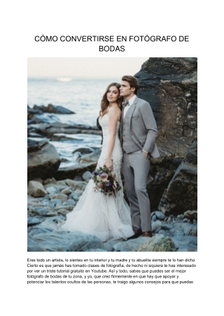 Cómo Convertirse En Fotógrafo De Bodas