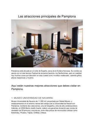 Las Atracciones Principales De Pamplona