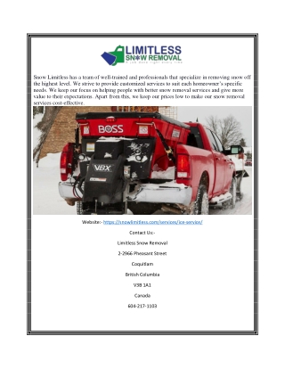 Ice Control and Removal Services in North Vancouver, BC