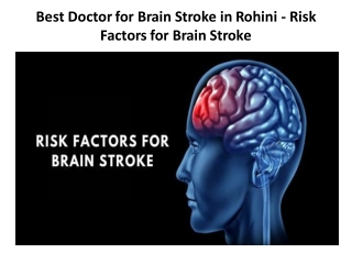 Best Doctor for Brain Stroke in Rohini - Risk Factors for Brain Stroke