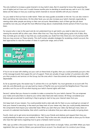 Acquire Twitch Channel Sights Using these Uncomplicated Guidelines