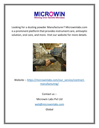 Dusting Powder Manufacturer | Microwinlabs.com