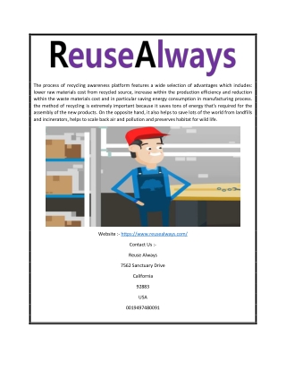 Recycling Awareness Platform | Reusealways.com