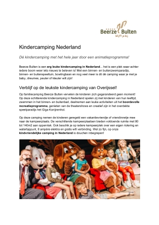 Beerze Bulten - Kindercamping Nederland