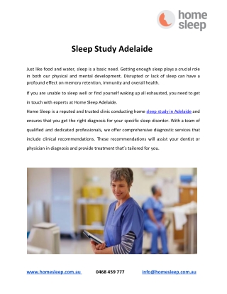 Sleep Study Adelaide