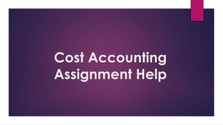 Cost Accounting Assignment Help