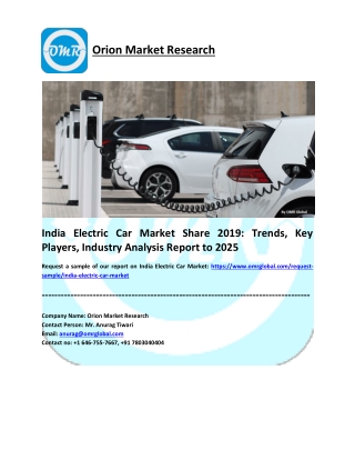 India Electric Car Market Size, Share 2019, Impressive Industry Growth Report 2025