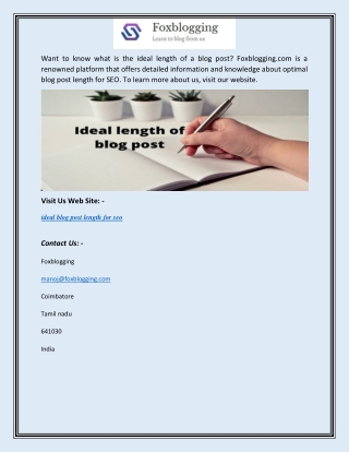 ideal blog post length for seo | Foxblogging.com