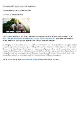 Excelente blog de piscinas gunitadas