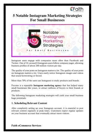 5 Notable Instagram Marketing Strategies For Small Businesses
