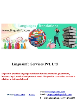 "Translation Company In Delhi | Indian Translation Company Noida"