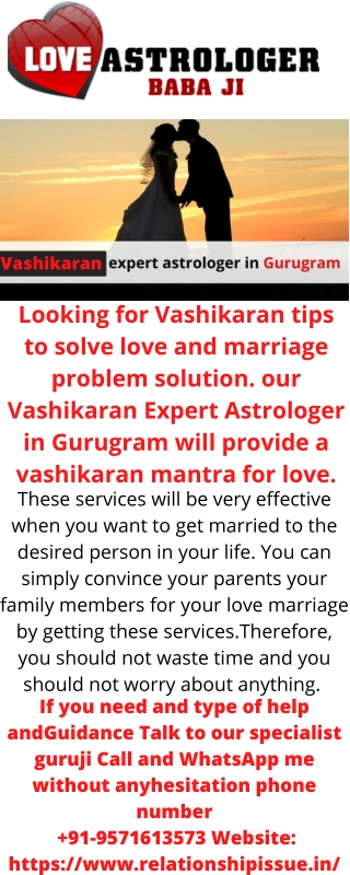 Vashikaran Expert Astrologer in Gurugram  91 9571613573 - free tips