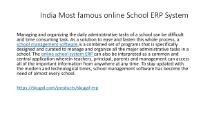 India Most famous online School ERP System