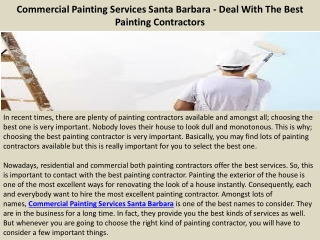 Commercial Painting Services Santa Barbara - Deal With The Best Painting Contractors