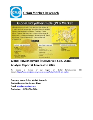 Global Polyetherimide (PEI) Market Size, Share and Forecast 2020-2026