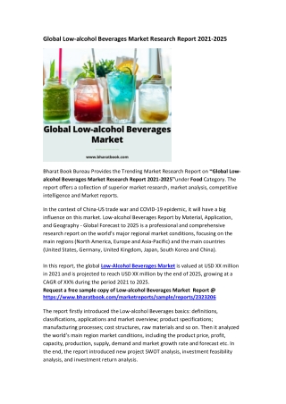 Global Low-alcohol Beverages Market Research Report 2021-2025