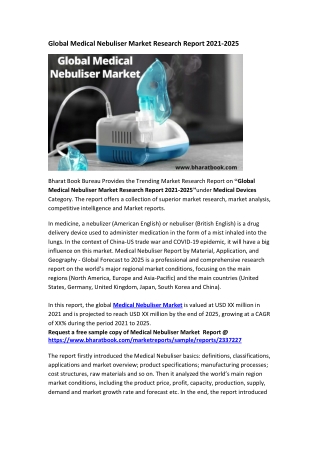 Global Medical Nebuliser Market Research Report 2021-2025