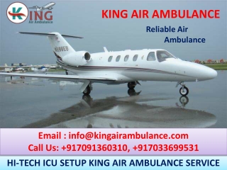 Hire King Air Ambulance Services in Patna and Kolkata at Low-Fare