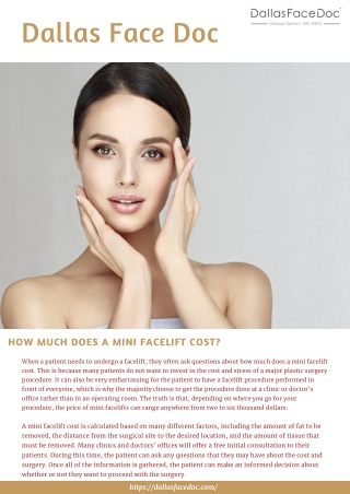 Mini Face Lift Dallas Cost