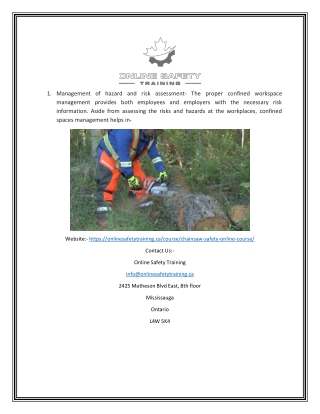 Chainsaw Safety and Operation | Onlinesafetytraining.ca