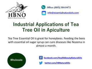 Industrial Applications of Tea Tree Oil in Apiculture