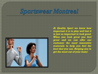 Sportswear Montreal