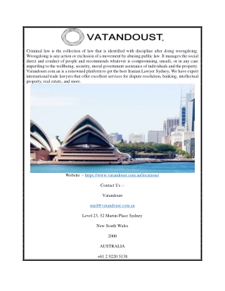 Iranian Lawyer Sydney | Vatandoust.com.au